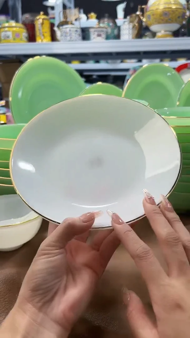 玉瓷 8英寸深盘2个景德镇陶瓷