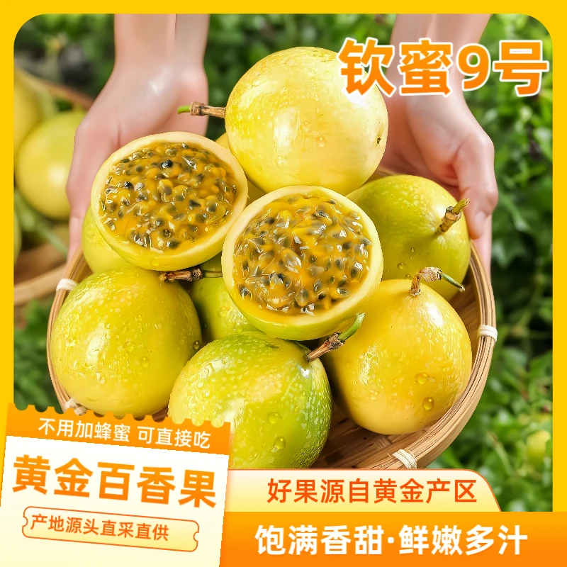 钦蜜9号百香果新鲜现摘果香浓郁香甜多汁产地直发黄金百香果包邮