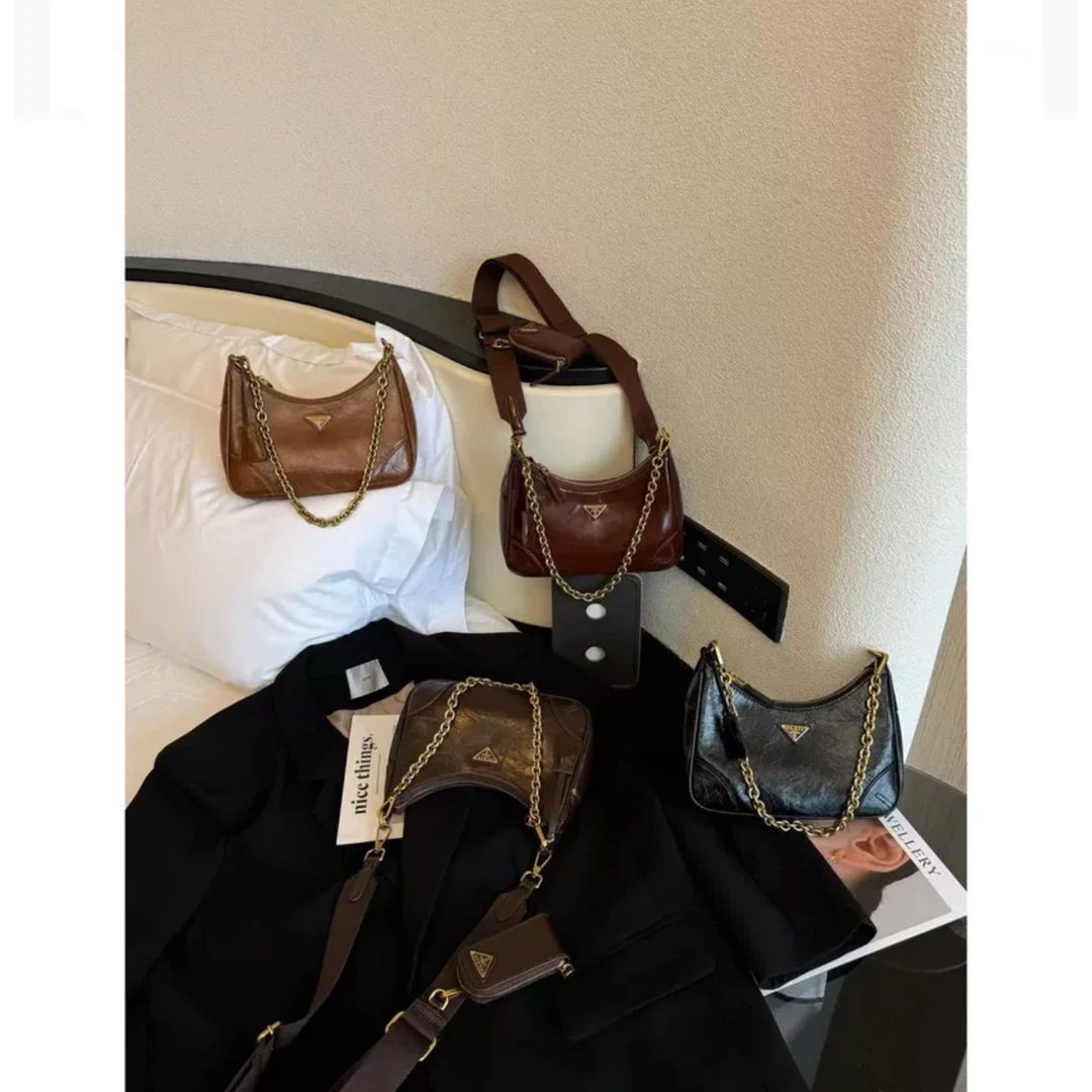 包包2025款新款单肩链条腋下包包月牙包小众设计hobo通勤斜挎包女