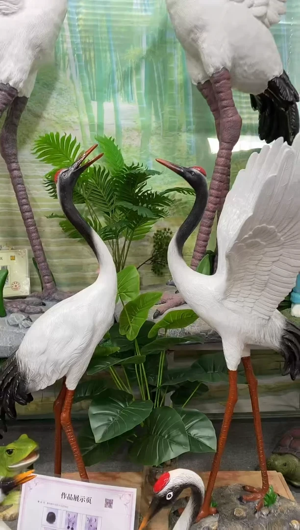 合成树脂1米05高度鹤摆件