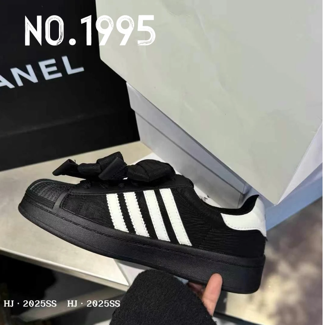 纯色板鞋运动鞋蝴蝶结鞋子时尚休闲鞋休闲鞋透气系带女鞋黑色