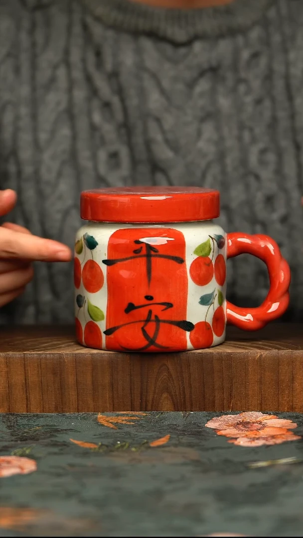 杯釉下彩手工手绘同款陶器