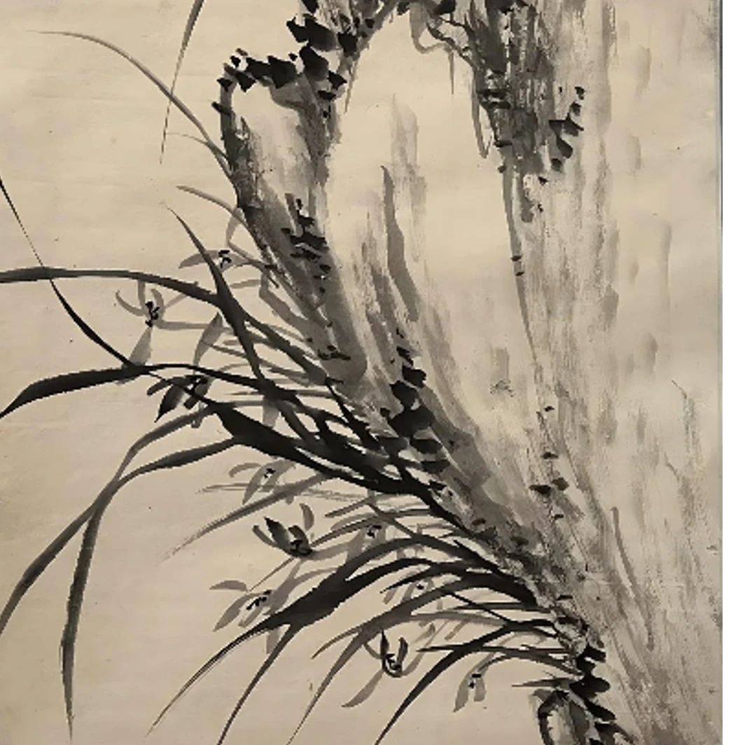 【辽拍】V240204-1-62《兰花》（3.4尺)纸本镜片