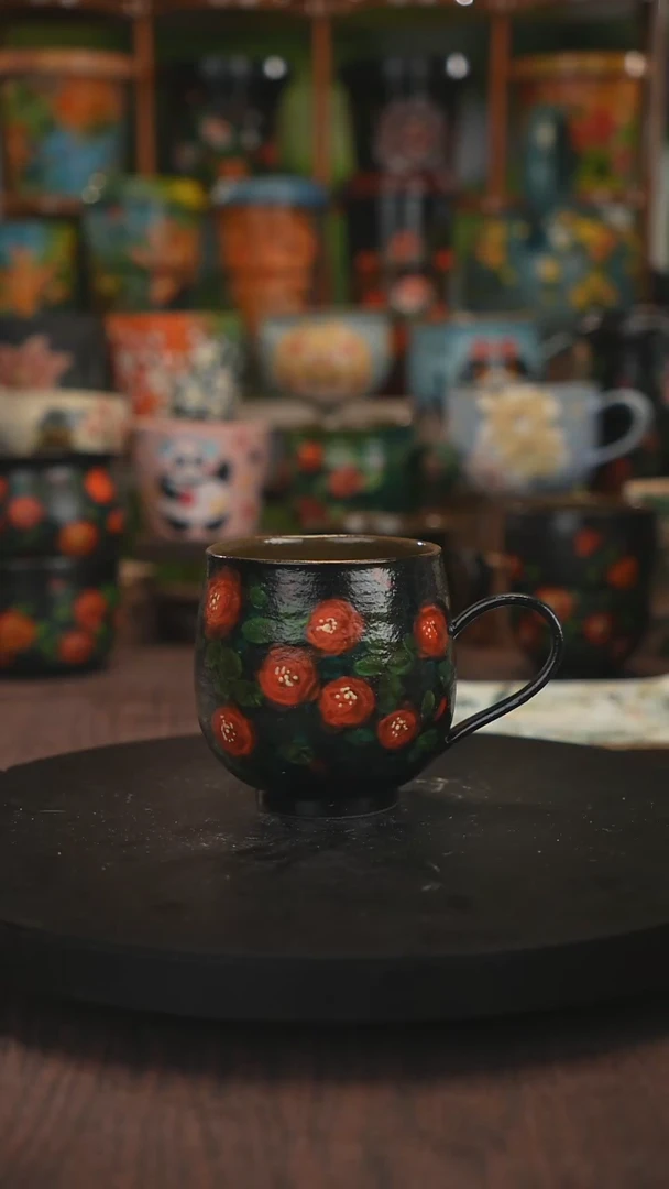 紫砂油画手绘釉下彩