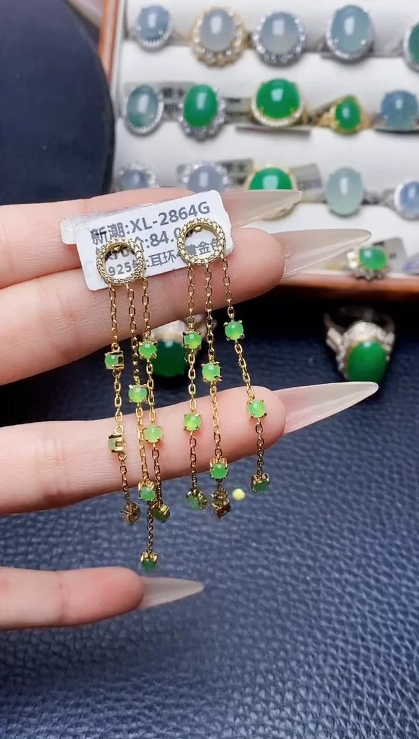 银S925镶嵌戒指翡翠2389