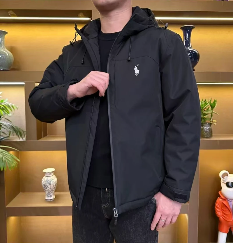 新款加绒保暖男士三合一羽绒服高品质百搭休闲连帽羽绒服26009