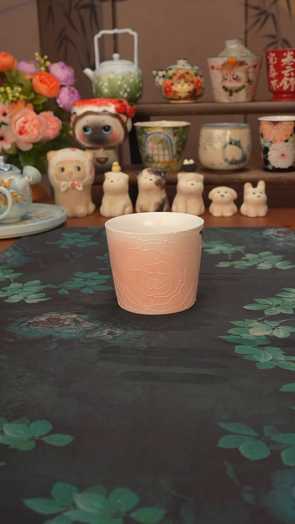 壹心  仙女粉玫瑰猪口杯