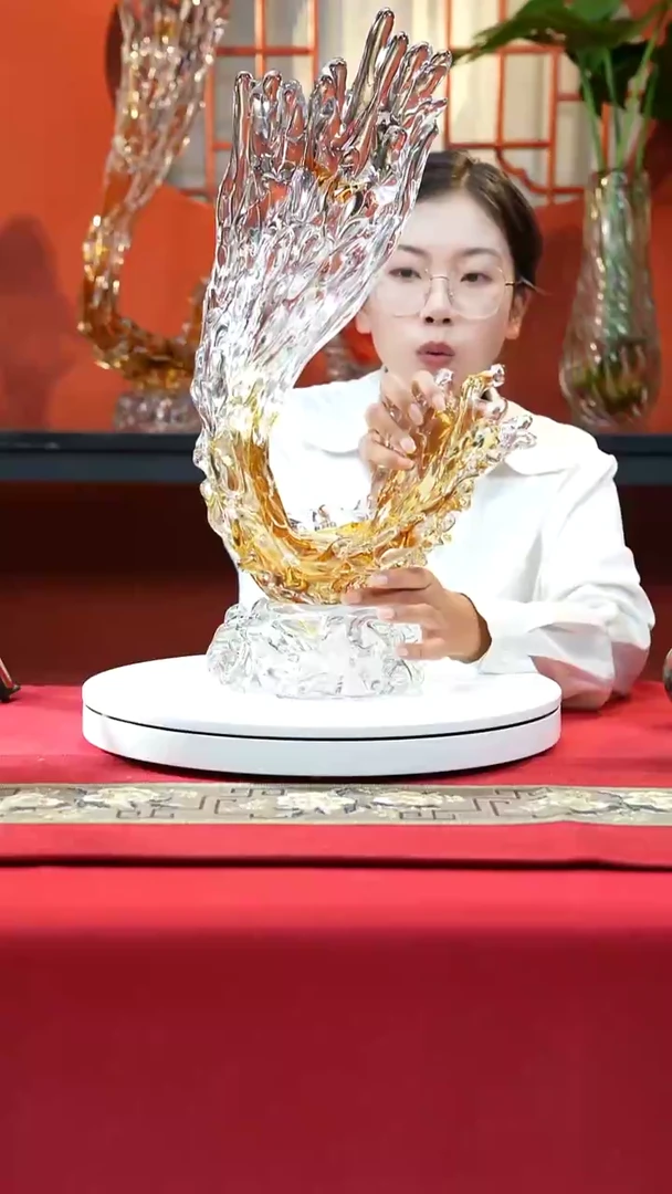 手工艺品琉璃鎏金色风生水起