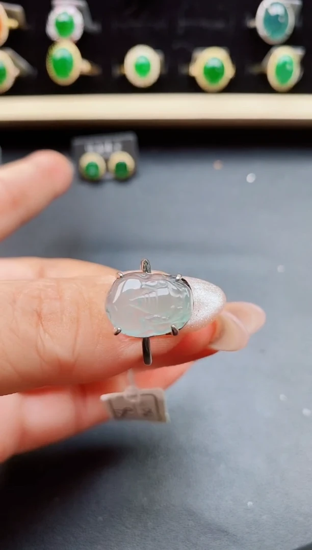 翡翠戒指银S925镶嵌50850508