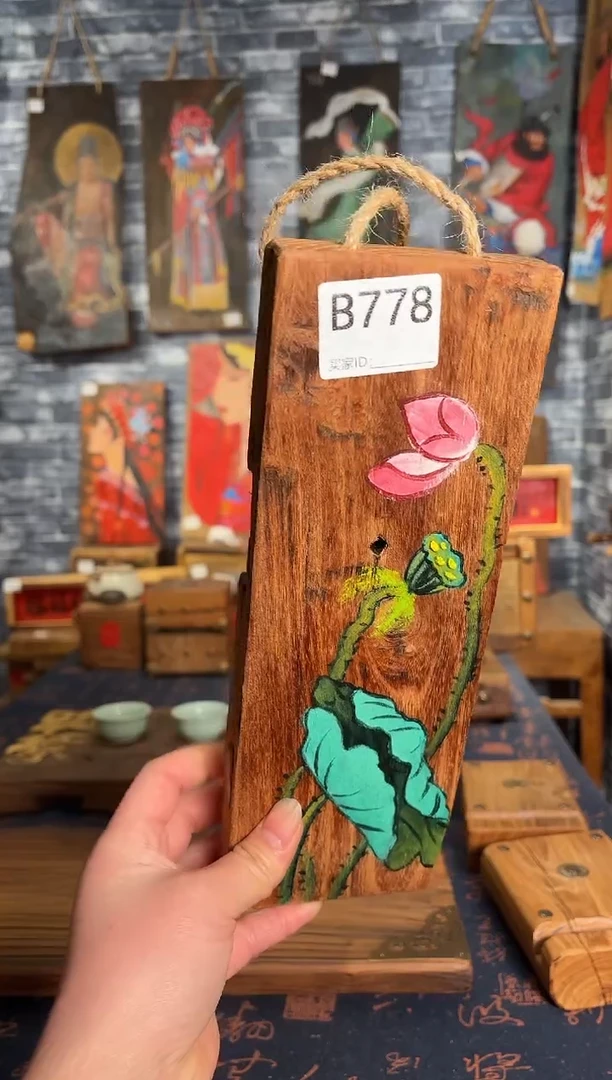 风化老门板丙烯画