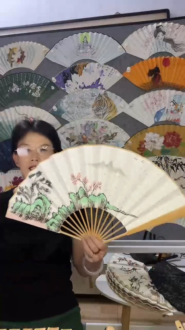 扇子十寸十五方玉竹折扇