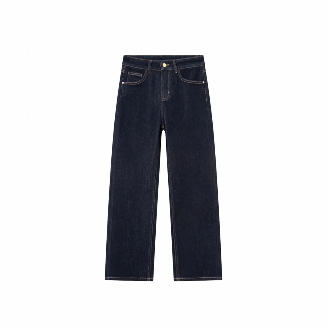 【早秋新品】·轻奢丹宁·新款大牌百搭四面弹窄版直筒牛仔裤女防褪色