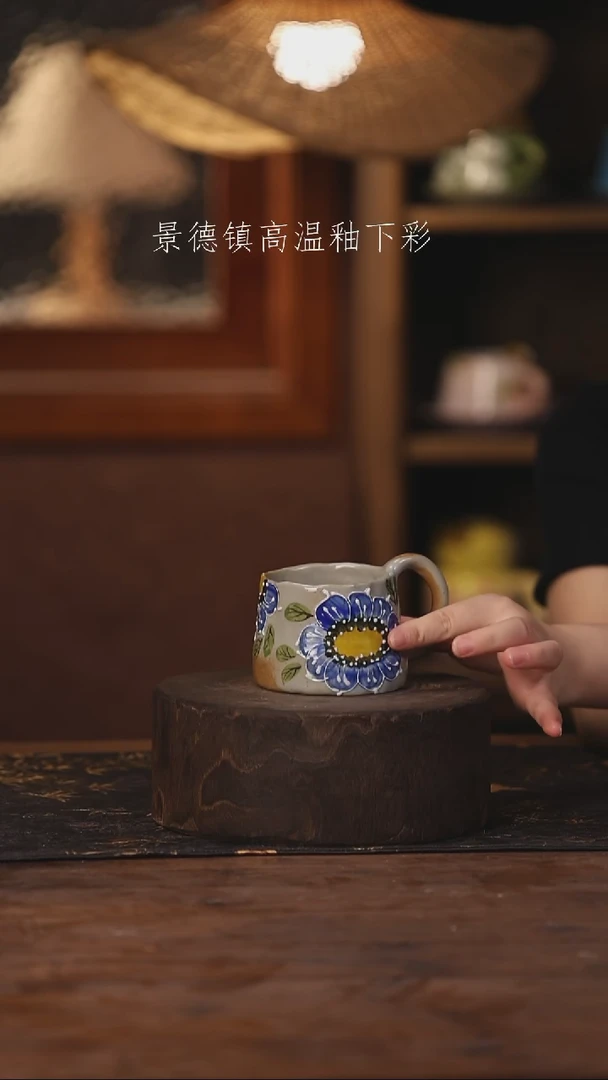 陶瓷景德镇高温釉下手绘陶瓷066