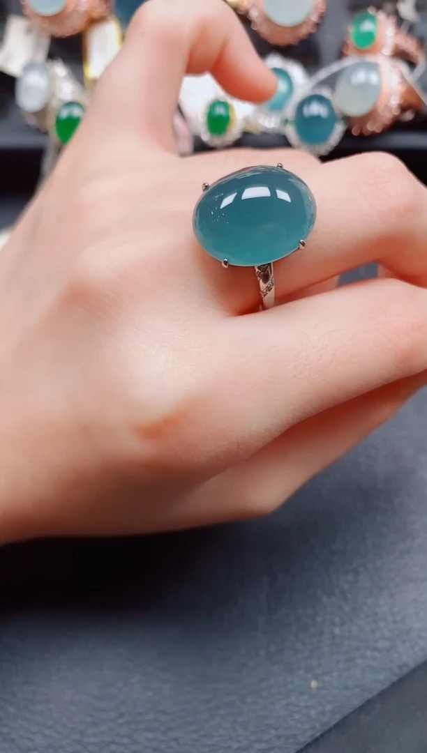 银S925镶嵌戒指翡翠翡翠
