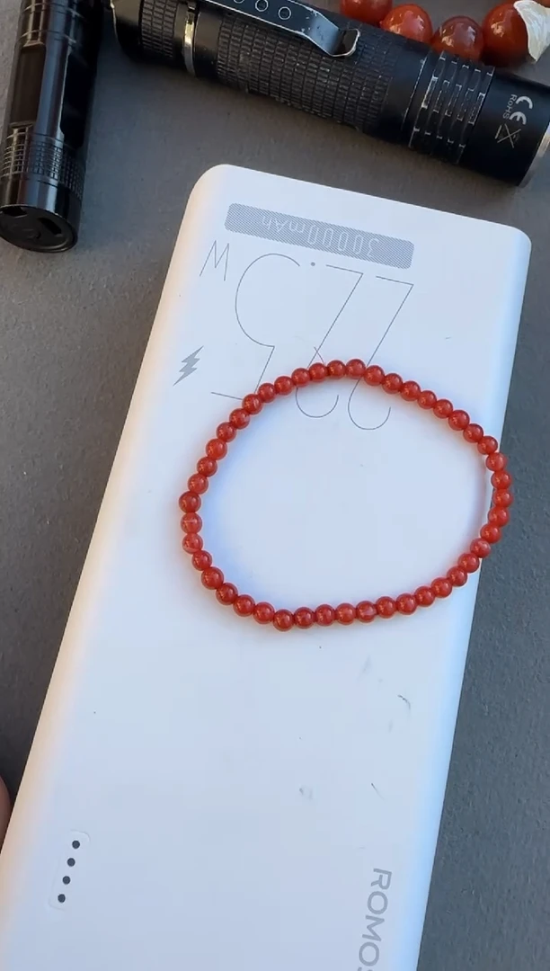 未镶嵌珠串南红玛瑙原矿无优化单圈4mmW