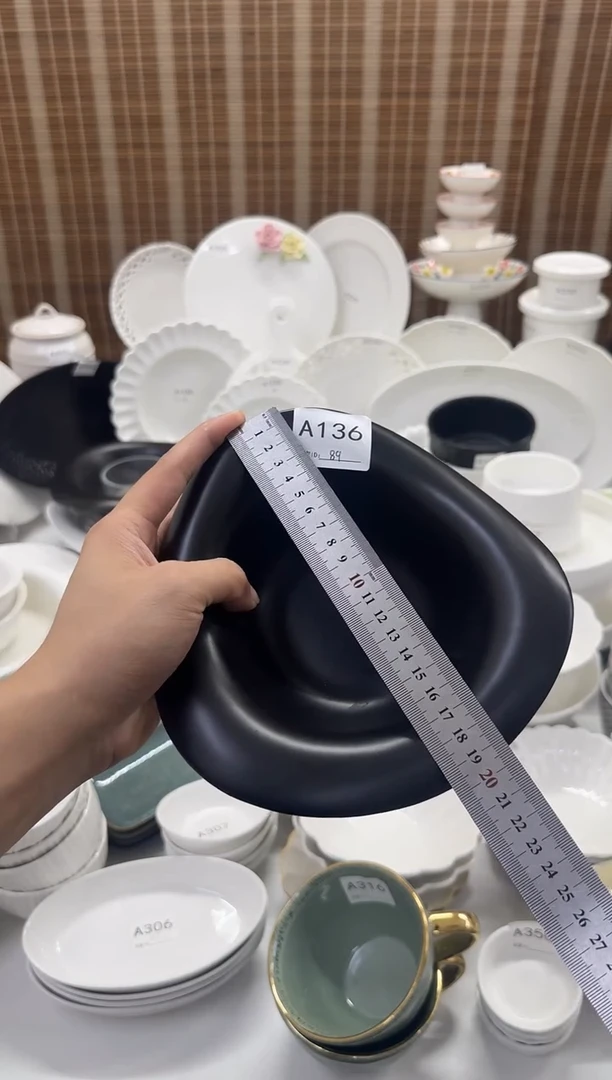 瓷【A136】8寸酸奶碗黑色