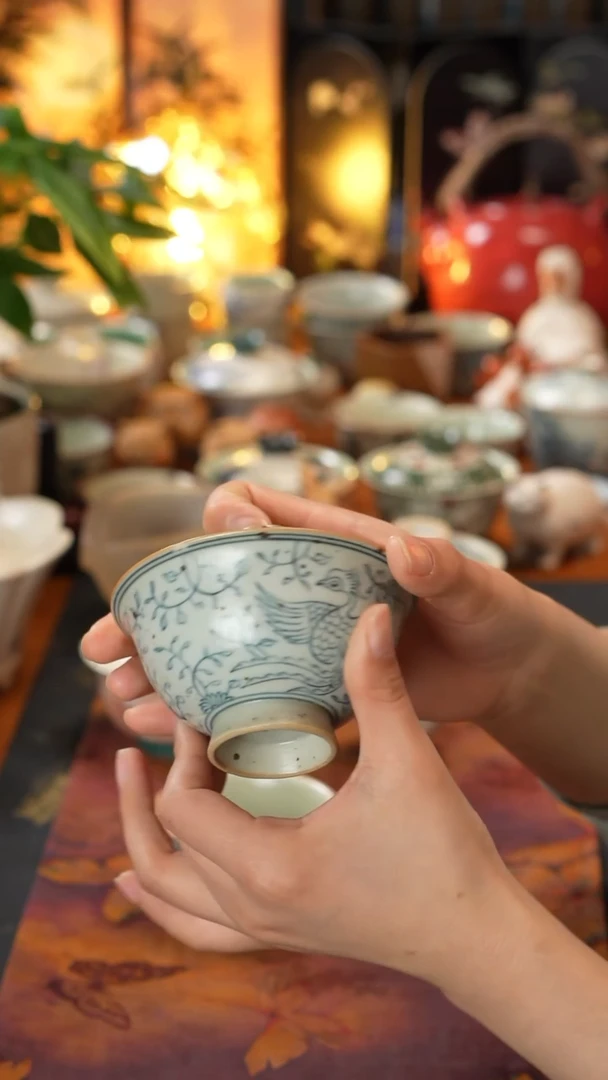 【闪购商品】寒芦与凤凰盖碗凤凰盖碗