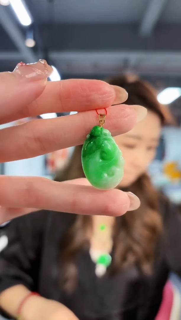 【闪购商品】翡翠颈饰18K金镶嵌缅料A货/支持复检/一件