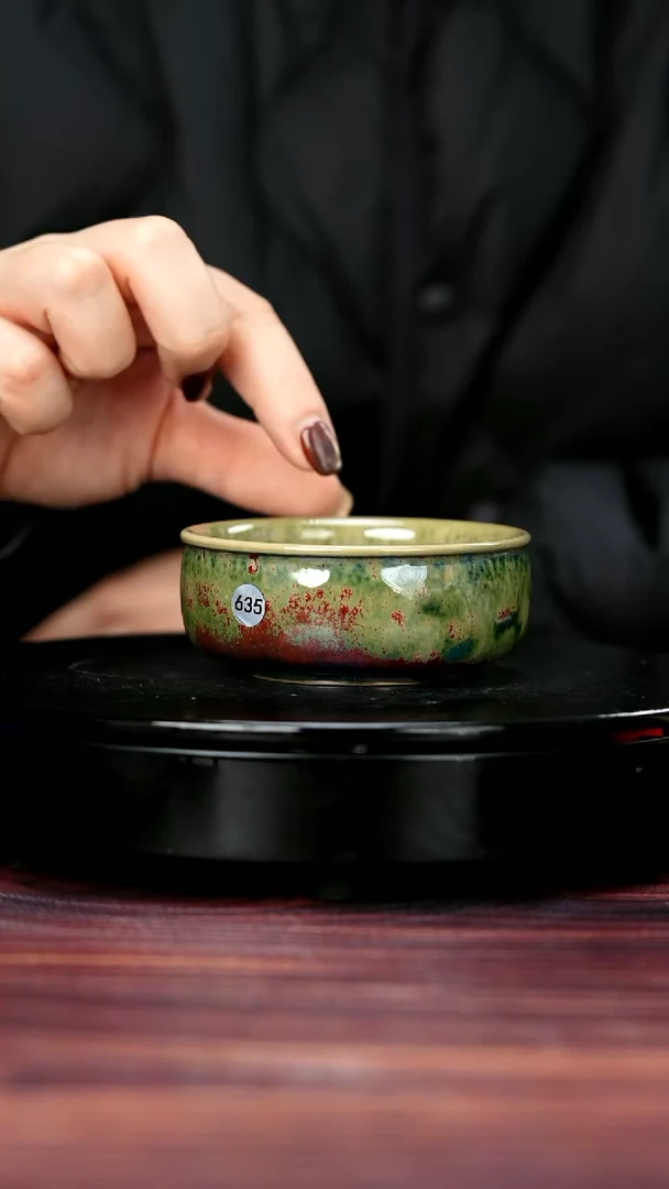 杯子635#李盼龙一级品原矿钧瓷卷口普洱盏