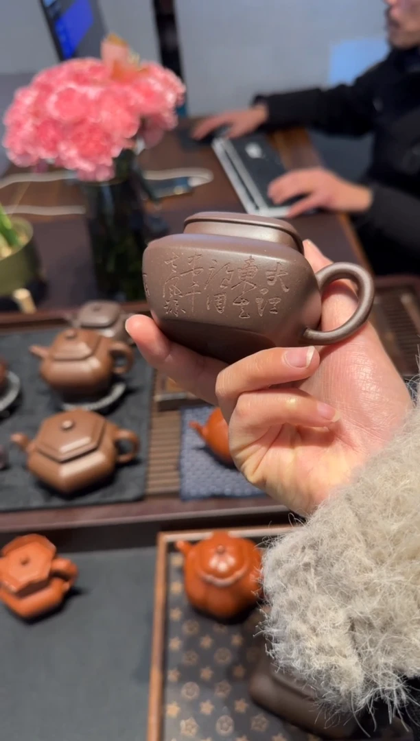 【闪购商品】紫砂茶壶天青合欢