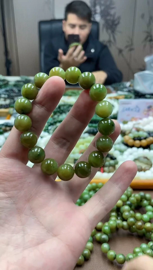 未镶嵌手串和田玉且末黑羊洞碧玉12