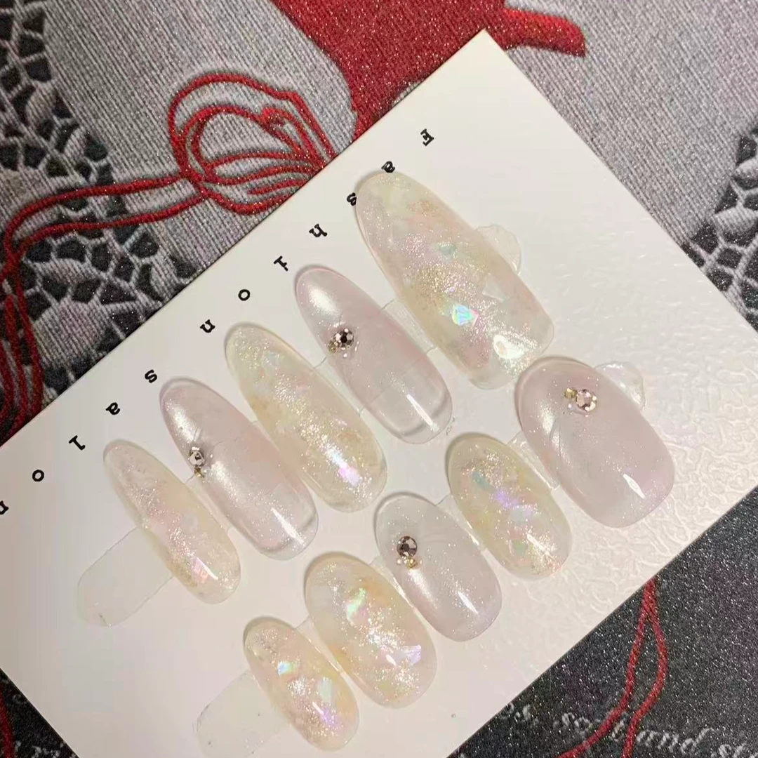 白醋丨施华洛晕染显白仙气温柔日常纯手工穿戴甲