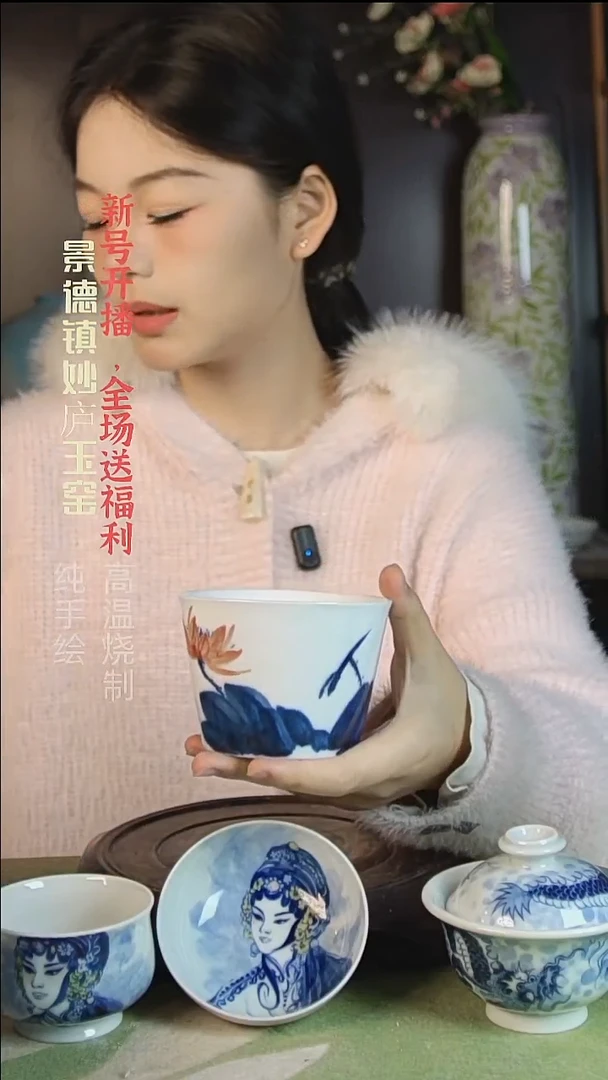 盘陶妙庐玉窑冰桶杯