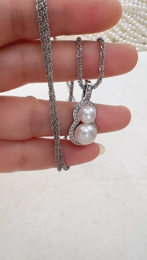 【闪购商品】淡水珍珠颈饰合金双珠葫芦