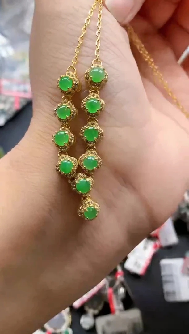 银S925镶嵌戒指翡翠天然A货缅甸翡翠