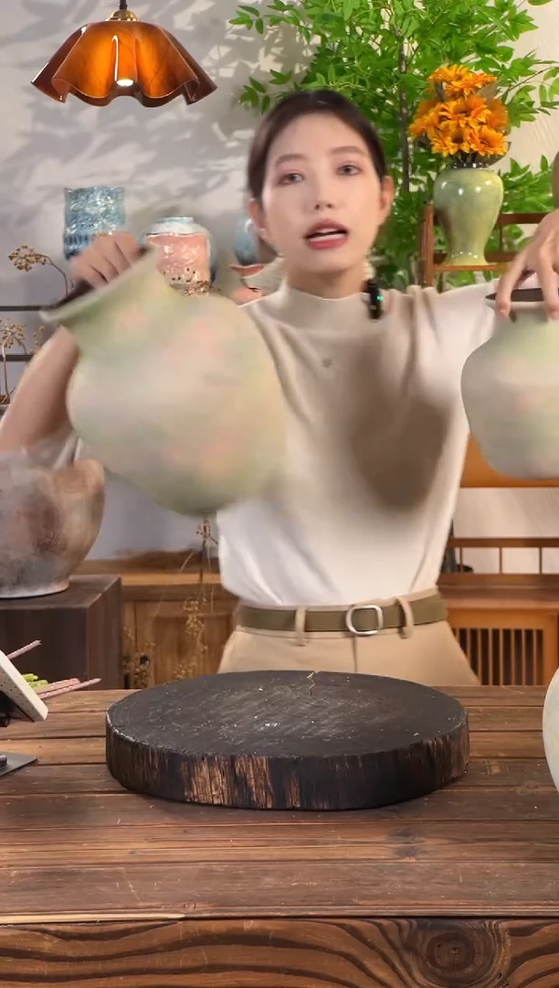 苔点绿 中号胖肚瓶