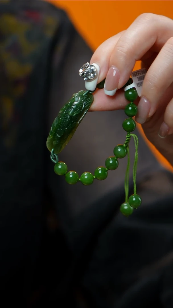 手链未镶嵌和田玉（碧玉）碧玉手牌 多样性发其一