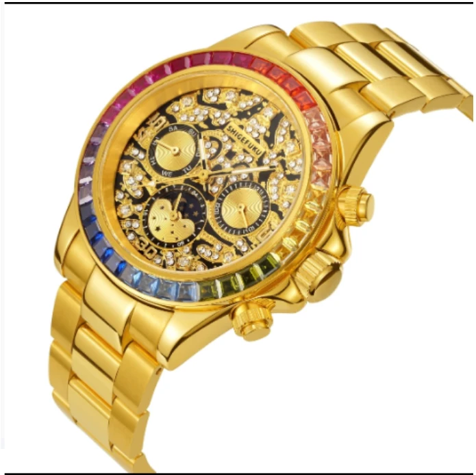 【香港SHIGEFUKU】彩虹迪/足金999/全自动机械腕表手表8505G。g