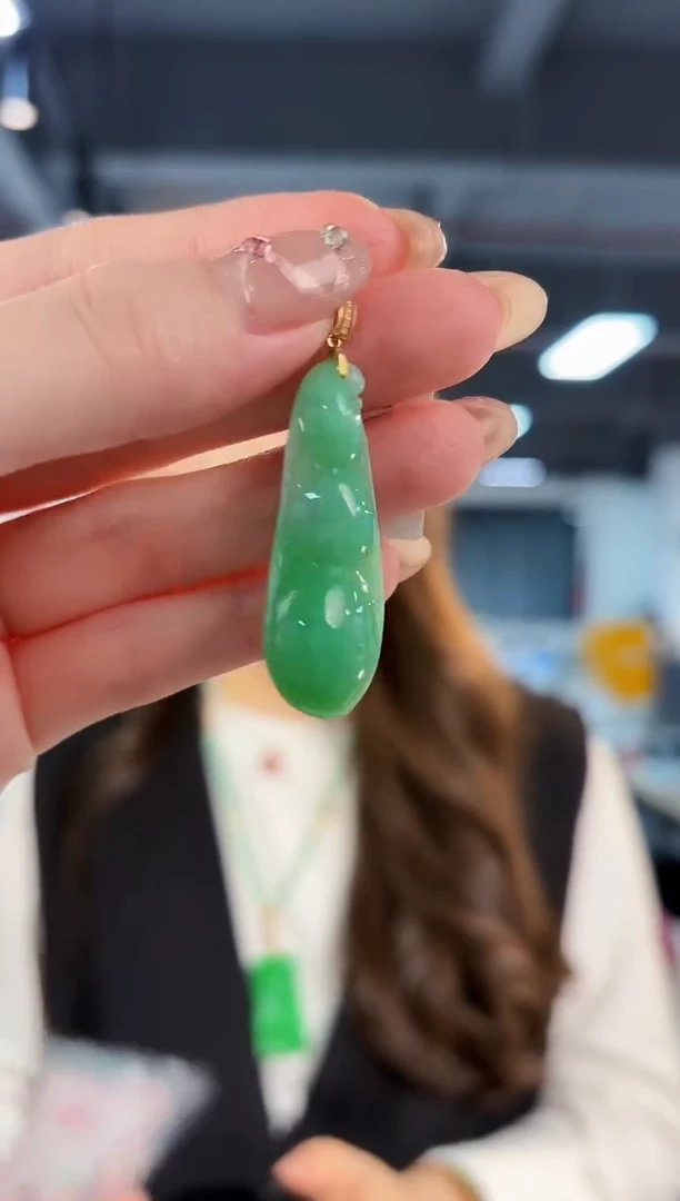 【闪购商品】翡翠颈饰18K金镶嵌缅料A货/支持复检/一件