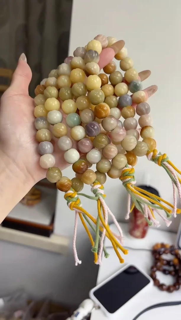 手串菩提根/象牙果沐r42紫美人玉化花卷酥11*13mm手持