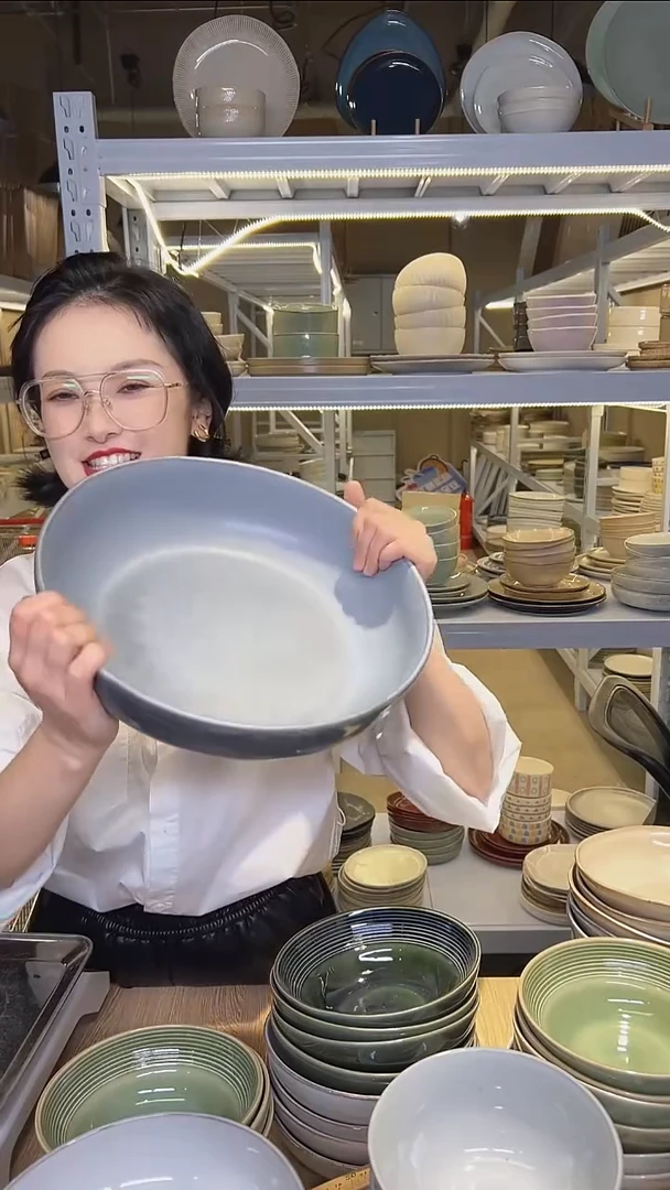 瓷188外贸尾货高温釉下彩陶瓷餐具默认微瑕