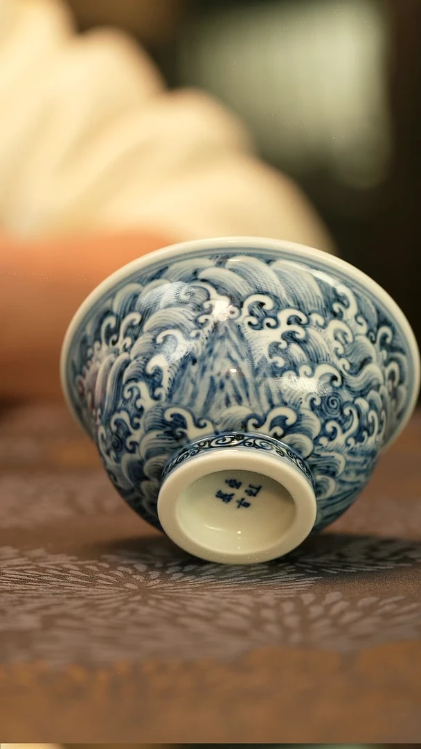 中式仿明江崖海水龙纹压手