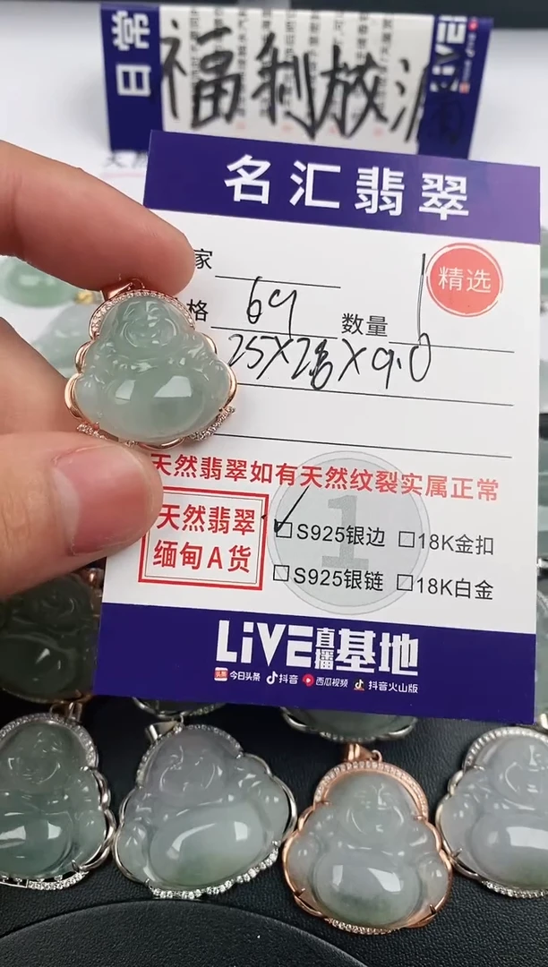 翡翠银S925镶嵌颈饰·