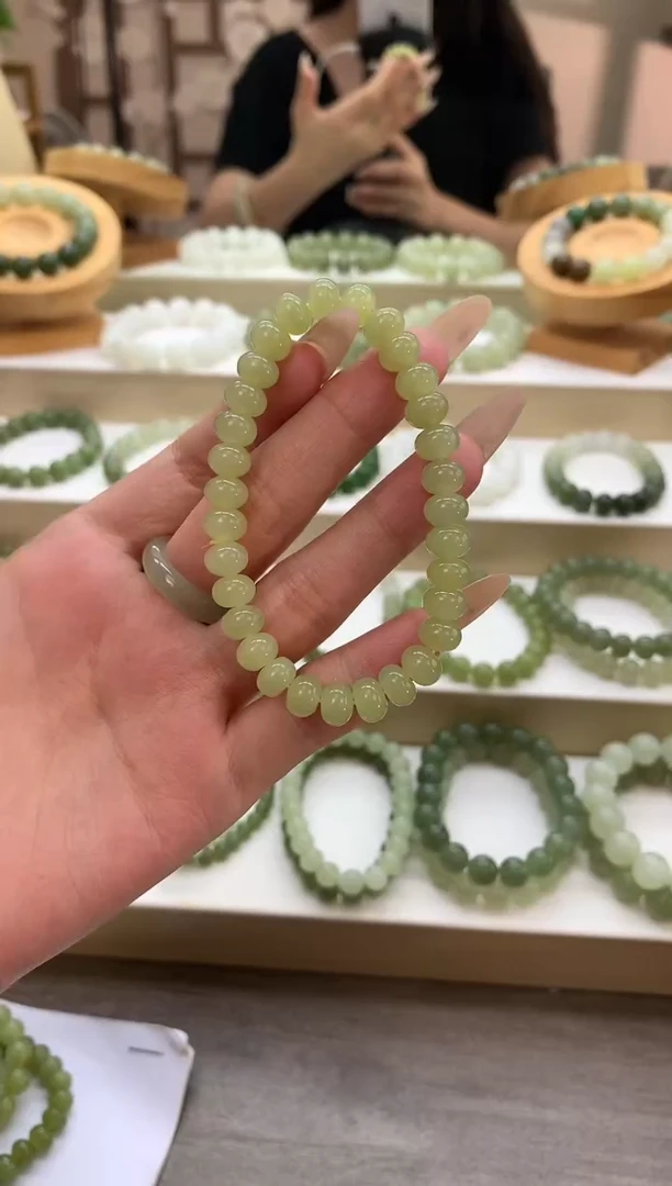 未镶嵌手链和田玉芷**心算盘珠