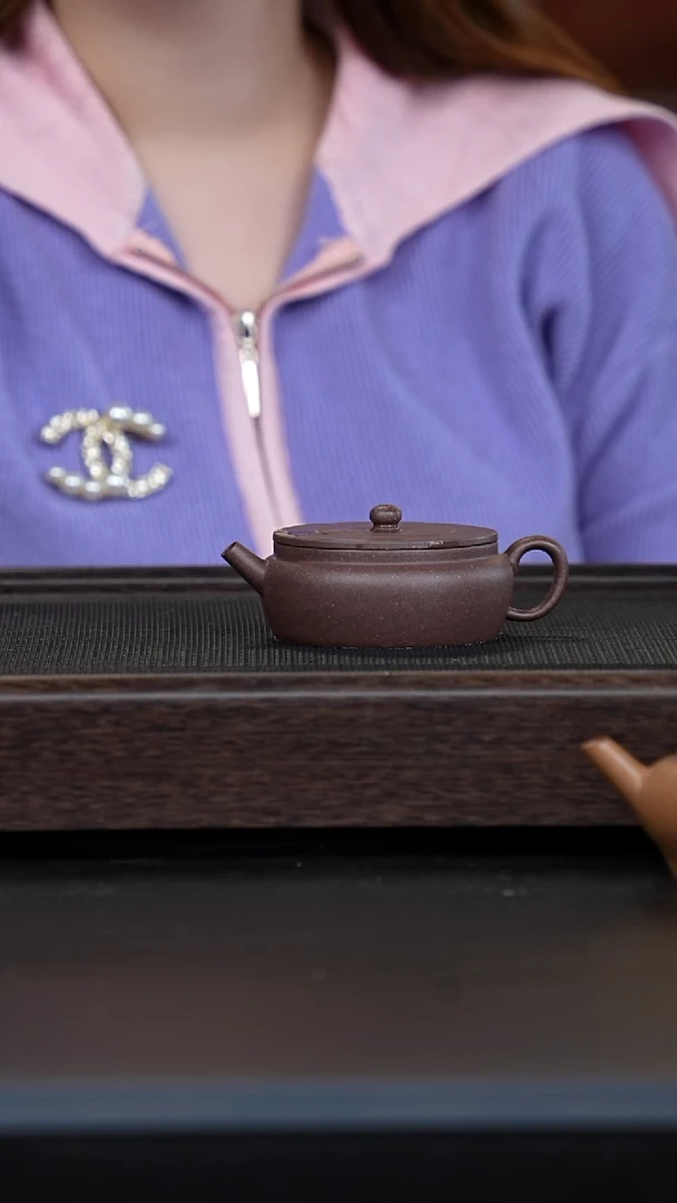 【闪购商品】紫砂茶壶电窑-梨皮紫泥明式圆鼓