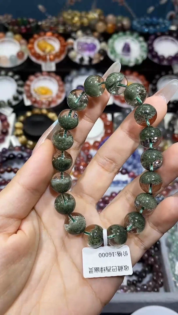 未镶嵌手串水晶老矿绿幽灵11+