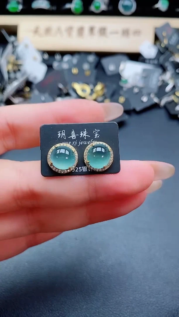 银S925镶嵌戒指翡翠1