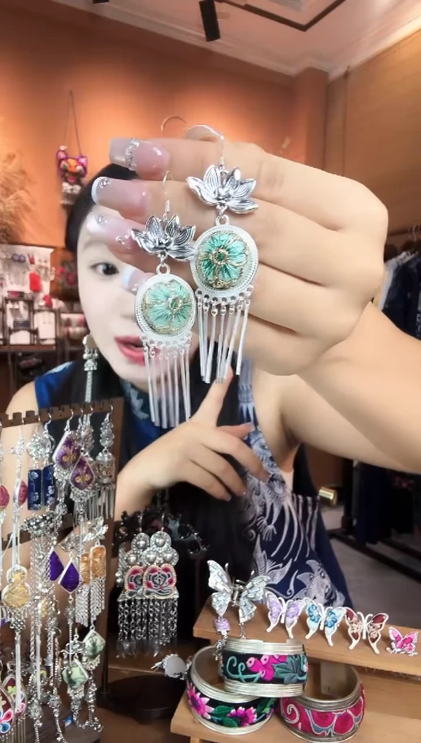 刺绣纯手工民族风耳环