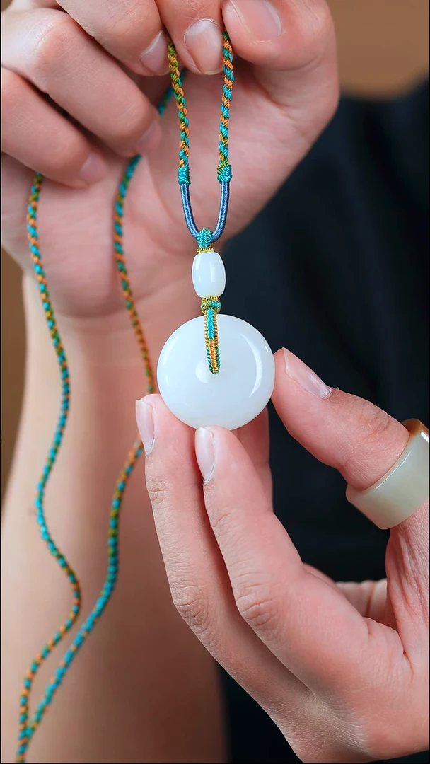 吊坠(不含链)未镶嵌和田玉（白玉）平安扣