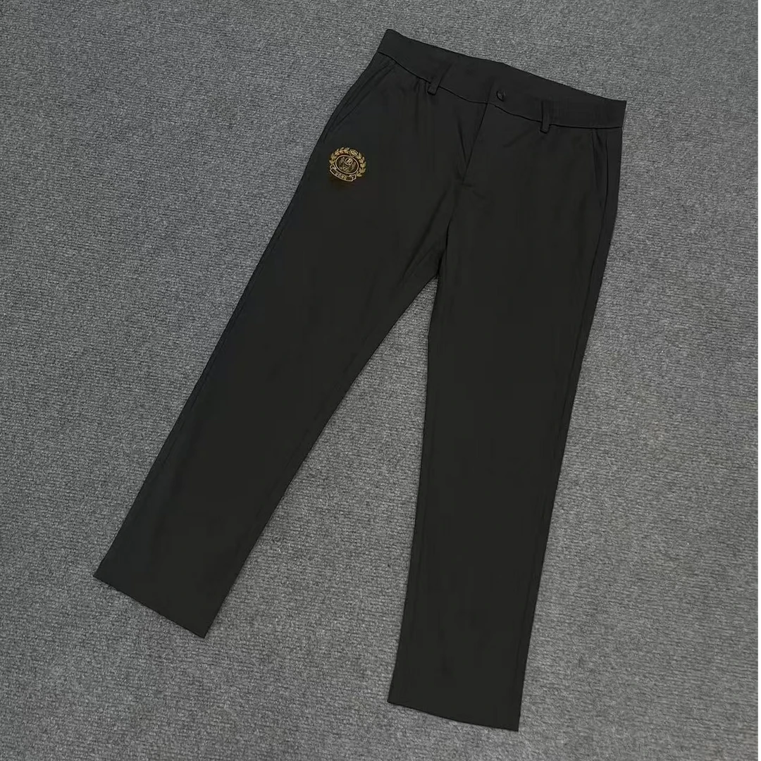 ku564雷男士简约百搭黑色薄款九分裤洗水标剪了