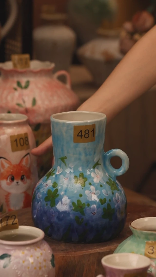 陶瓷481景德镇设计师手作花器摆件侘寂风