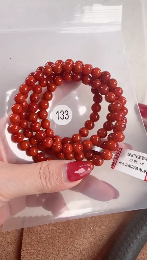 未镶嵌手链南红玛瑙原矿无优化无裂南红多圈手串7+
