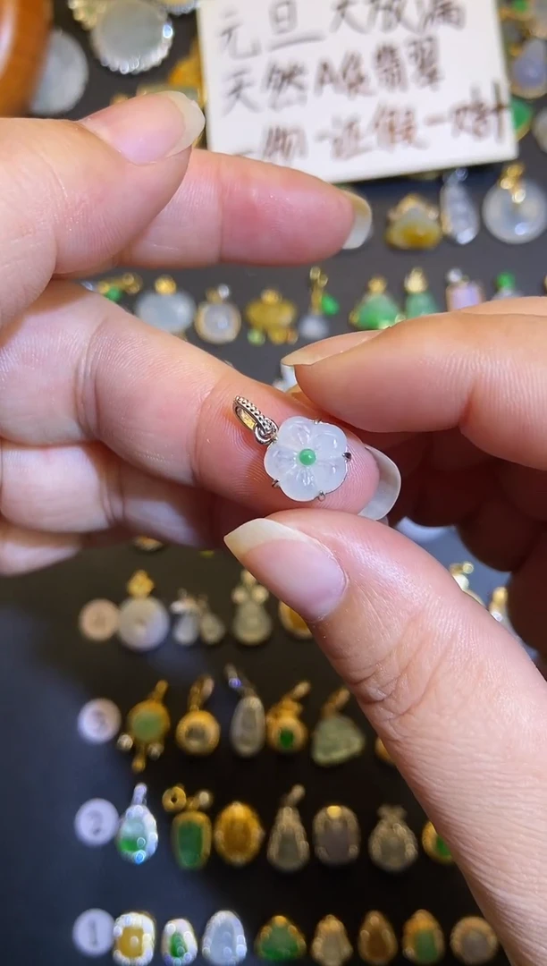 吊坠(不含链)银S925镶嵌翡翠1