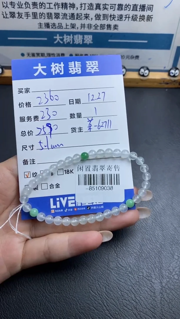 颈饰未镶嵌翡翠珠串多人-85109038