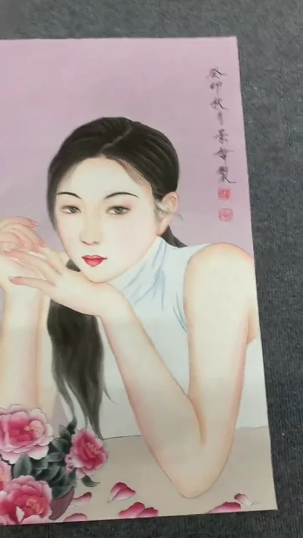 竖款精品开三绢本人物