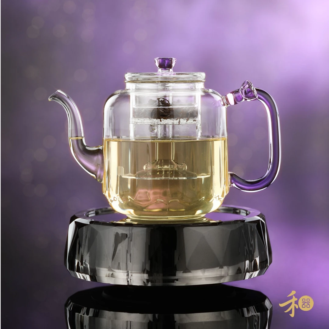禾器晶彩·莲君壶高硼硅加厚玻璃煮茶壶茶壶耐高温容量约1100ml